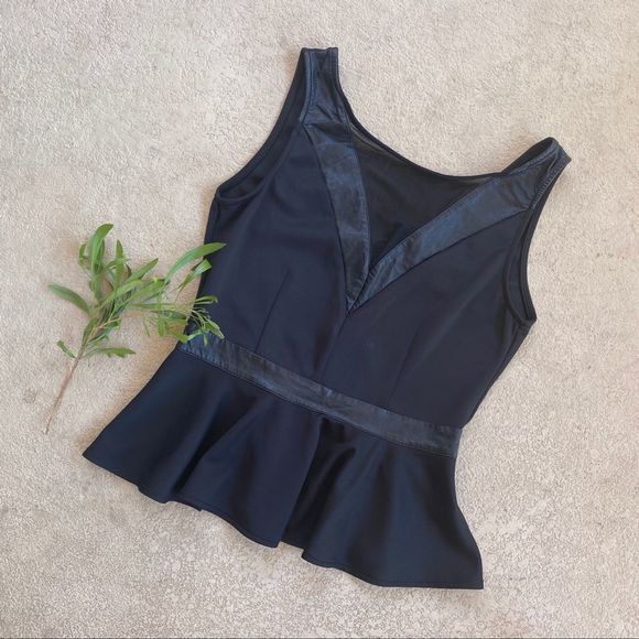 bebe Tops - 🌵Removing Tonight🌵 Bebe Black Leather Blouse